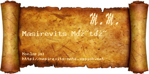 Masirevits Máté névjegykártya